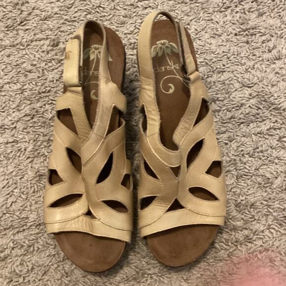 Dansko Womens Felicia Wedge Sandals EU 40 US 9.5 10 Tan Brown Comfort Boho - Picture 11 of 13